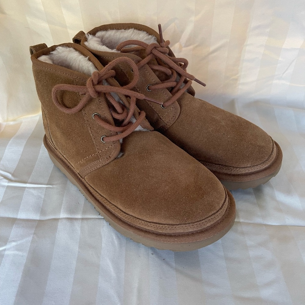 UGG Brown Ankle Boots with Shearling Lining